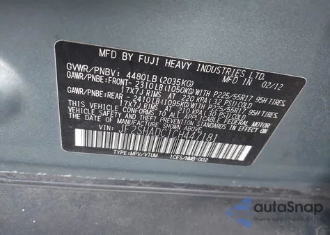 2012 Subaru Forester 2.5X Premium z USA, uszkodzony, nr VIN JF2SHADC1CH447181